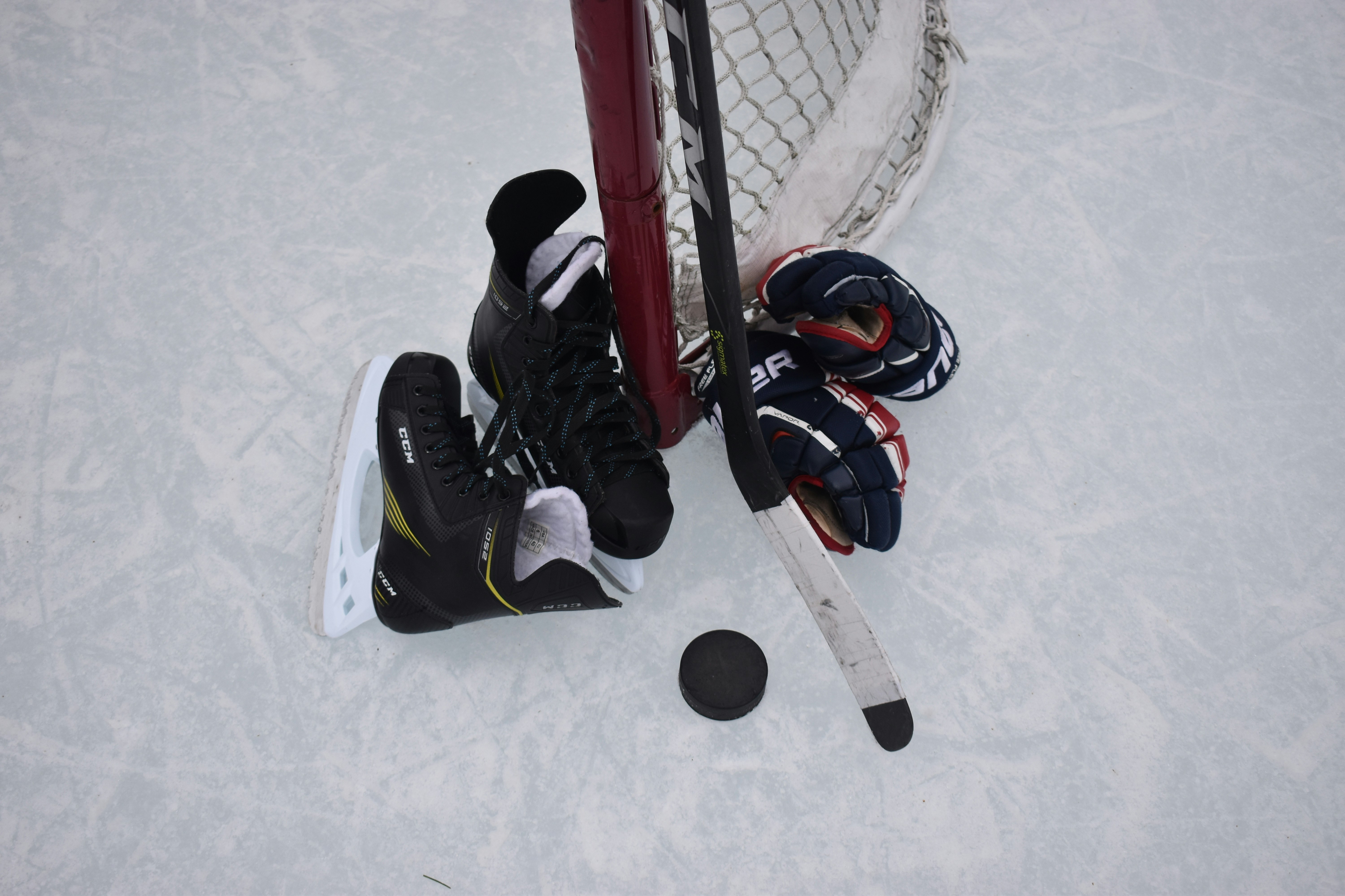 Hockey gear coloring page image