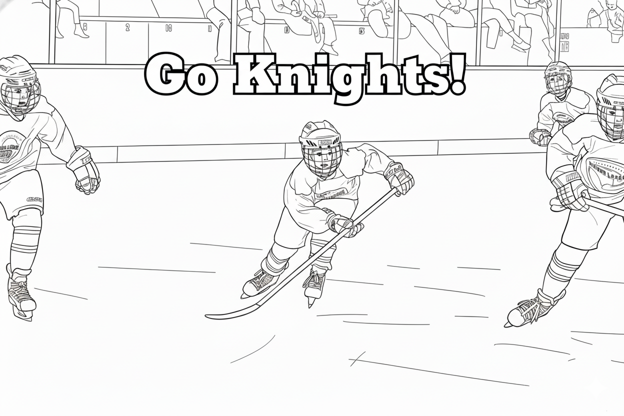 Hockey game action coloring page coloring page