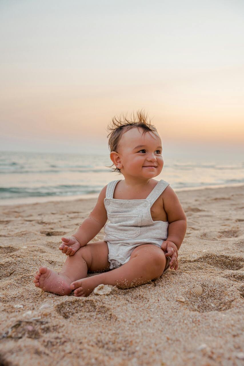 baby at the beach image