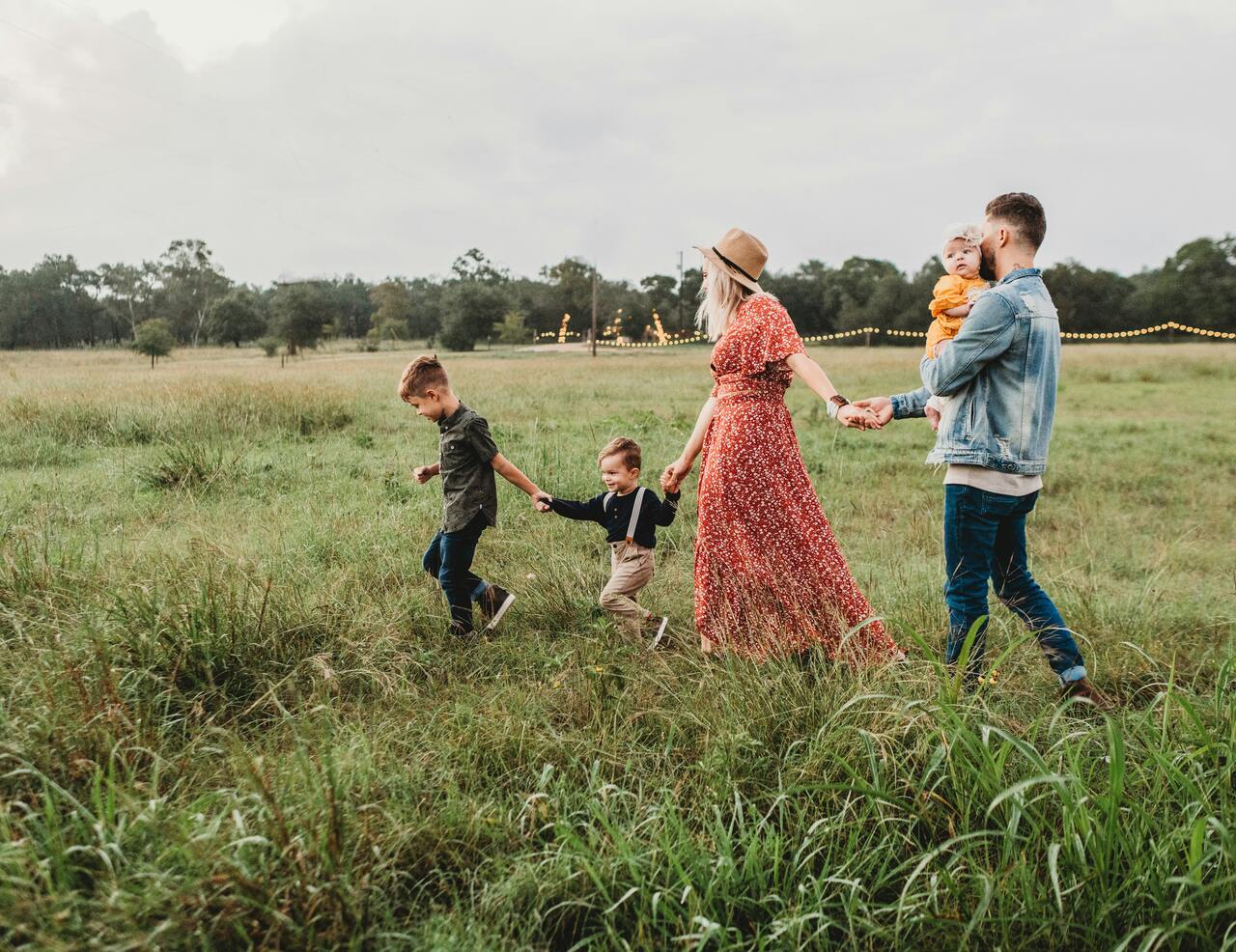 family portrait in a field image