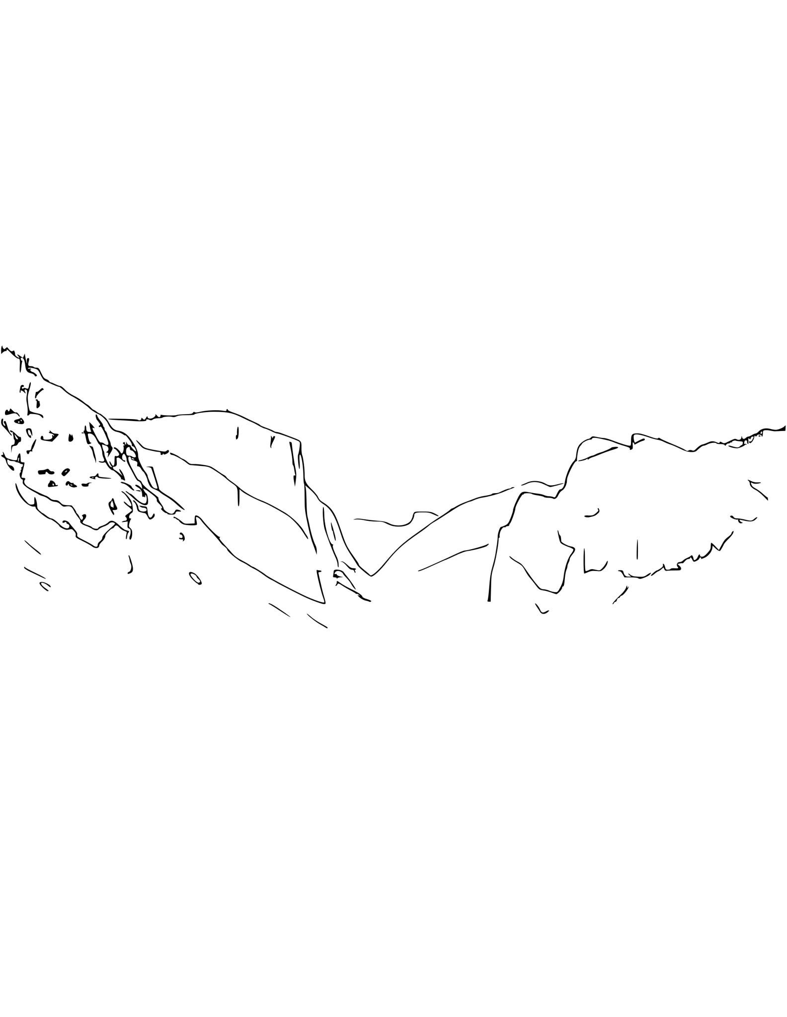 Yosemite at sunset coloring page