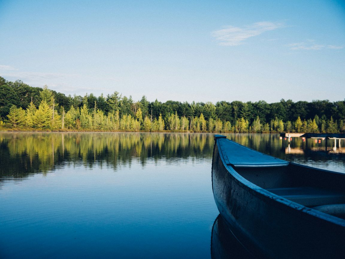 Canoe on a lake